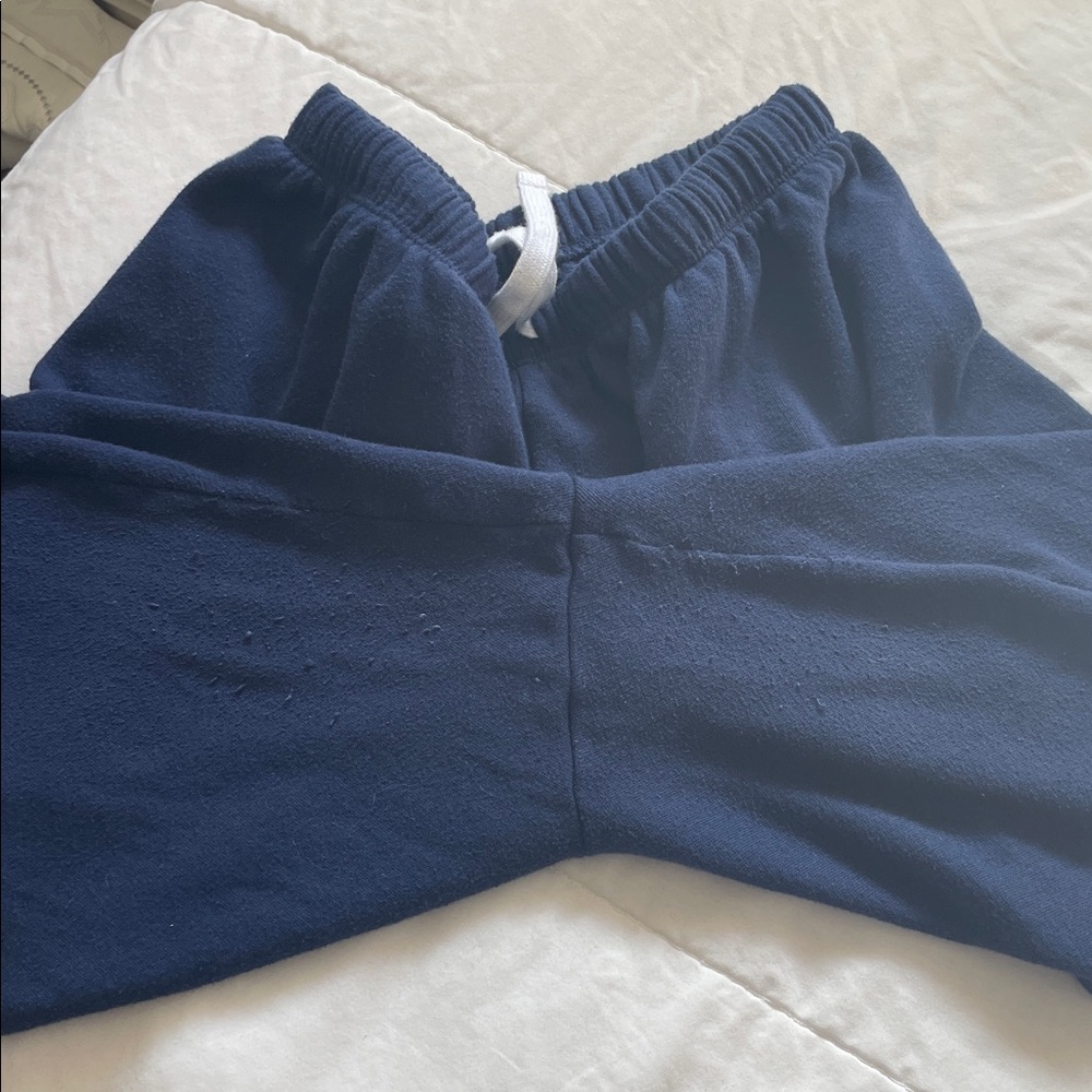 PINK Victoria’s Secret Women’s Navy Blue Cozy Drawstring Shorts Raw Hemline - M - Picture 6 of 6
